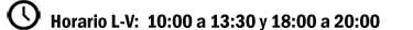 Horario L-V: 10:00 a 13:30 y 18:00 a 20:00