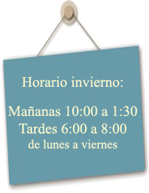 Horario L-V: 10:00 a 13:30 y 18:00 a 20:00